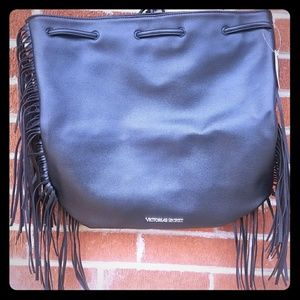 Victorias Secret faux leather drawstring backpack